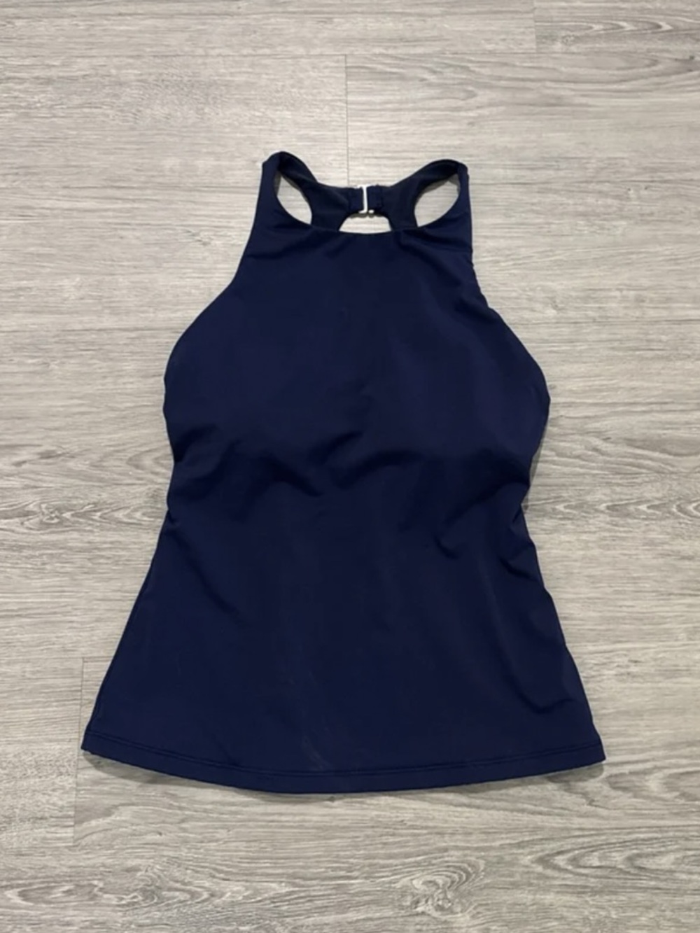 Athleta Underwire High Neck Tankini Top Dark Navy Lined  Size 34D/DD  LNC